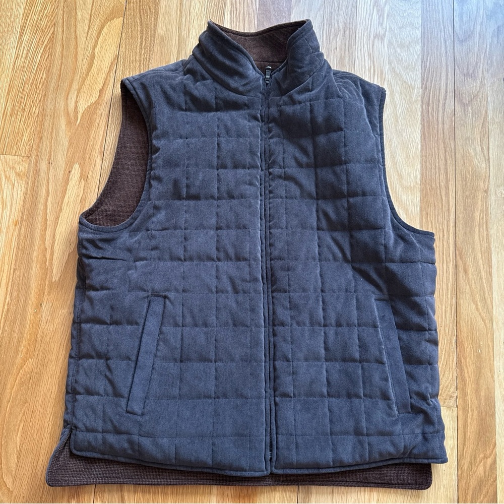 Corneliani ID Men's Reversible Quilted Brown Vest 48